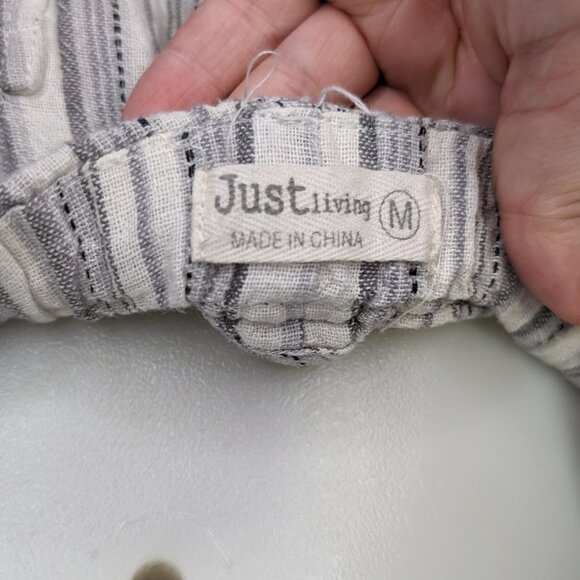 Just Living Linen and Cotton Blend Striped Pants M EUC - Picture 5 of 5